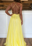 A-line Bateau Sleeveless Sweep Train Chiffon Prom Dress With Sequins