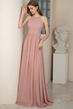 Halter Bridesmaid Dresses Long Chiffon Formal Dresses Evening Party Dress 2023