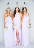 A-Line/Princess Sleeveless V-Neck Ankle-Length Chiffon Bridesmaid Dress