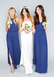 A-Line/Princess Sleeveless V-Neck Ankle-Length Chiffon Bridesmaid Dress - dennisdresses