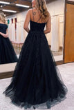 Ball Gown Prom Dresses Princess Dress Formal Sweep / Brush Train Sleeveless Spaghetti Strap Tulle with Pleats Appliques 2023 - dennisdresses