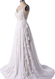 Bohemian Wedding Dresses Spaghetti Strap with Adjustable Drawstring Lace Bridal Gowns