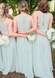 Chiffon Bridesmaid Dress A-Line/Princess Scoop Neck Long/Floor-Length