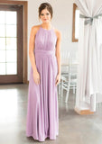 Chiffon Bridesmaid Dress A-Line/Princess Scoop Neck Sweep Train With Lace