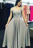 Chiffon Prom Dress A-Line/Princess Off-The-Shoulder Long/Floor-Length With Lace