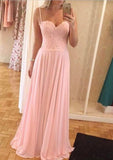 Chiffon Prom Dress A-Line/Princess Sweetheart Long/Floor-Length With Lace