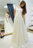 Chiffon Wedding Dress A-Line/Princess Bateau Long/Floor-Length With Lace