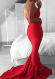 Elastic Satin Prom Dress Trumpet/Mermaid Sweetheart Court Train With Pleated - dennisdresses