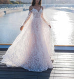 Elegant Star Appliques Chic Wedding Dress 2023 Spaghetti Straps A-line Boho Bridal Dress