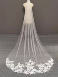 One-tier Classic & Timeless / Elegant & Luxurious Wedding Veil Cathedral Veils with Pure Color Tulle