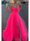 A-Line Prom Dresses Sexy Dress Wedding Party Court Train Sleeveless Spaghetti Strap Organza with Slit 2023