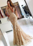 Lace Prom Dress Trumpet/Mermaid Bateau Sweep Train With Waistband - dennisdresses