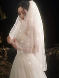 Two-tier Simple Wedding Veil Fingertip Veils / Cathedral Veils with Solid Tulle / Classic