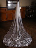 One-tier Classic & Timeless / Elegant & Luxurious Wedding Veil Cathedral Veils with Pure Color Tulle