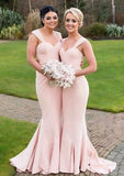 Satin Bridesmaid Dress Trumpet/Mermaid Sweetheart Sweep Train