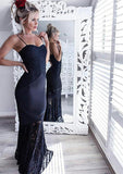 Sheath/Column Sweetheart Sleeveless Long/Floor-Length Lace Prom Dress - dennisdresses