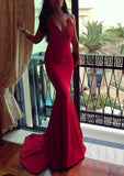 Trumpet/Mermaid Scalloped Neck Sleeveless Court Train Elastic Satin Evening Dress With Lace