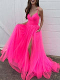 A-Line Prom Dresses Sexy Dress Wedding Party Court Train Sleeveless Spaghetti Strap Organza with Slit 2023