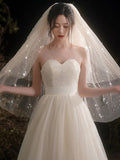 Two-tier Simple Wedding Veil Fingertip Veils / Cathedral Veils with Solid Tulle / Classic