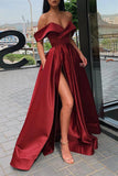 A-Line Prom Dresses Celebrity Style Dress Christmas Floor Length Short Sleeve V Neck Satin with Slit 2023